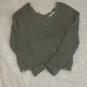 Sage Green Cropped Sweater